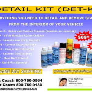 Complete Detail Kit for cleaning, conditioning and stain removal. Complete Detail Kit for cleaning, conditioning and stain removal.