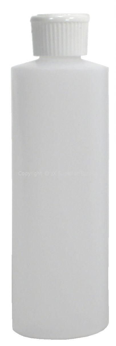 8 oz Cylinder Round Natural Plastic Bottle - with flip or twist lid 8 oz Cylinder Round Natural Plastic Bottle - with flip or twist lid