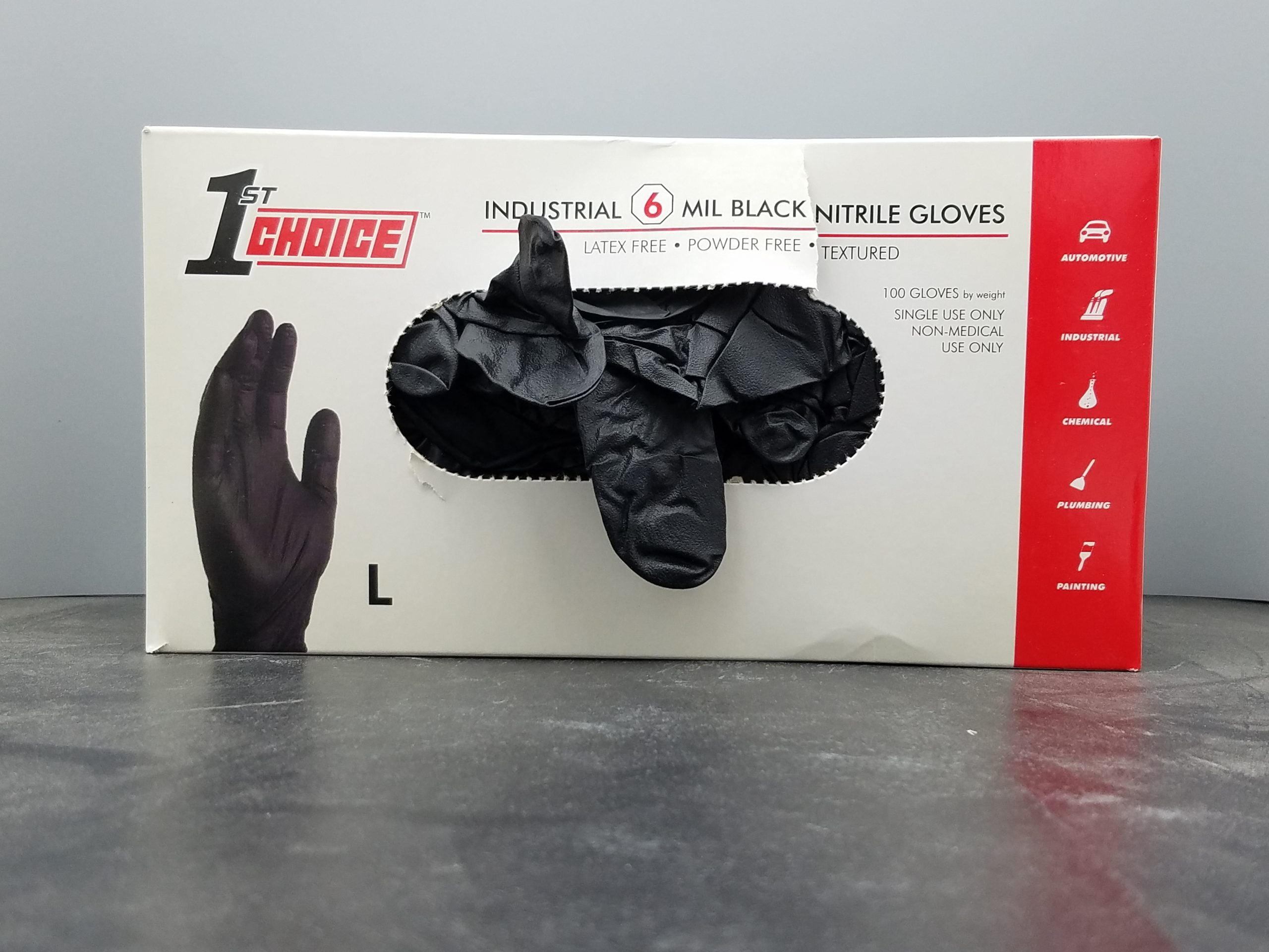 Box 6mm Black of Nitrile Gloves (box of 100)
